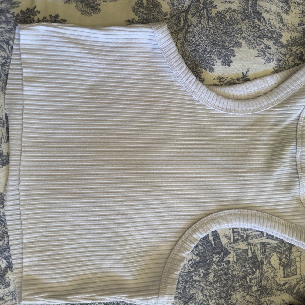 White Ribbed Tank Top - Picture 5 of 5